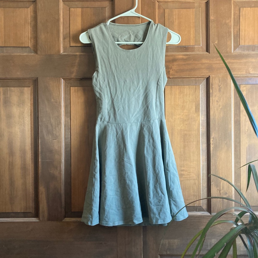Sage Green Stretchy Skater Dress
